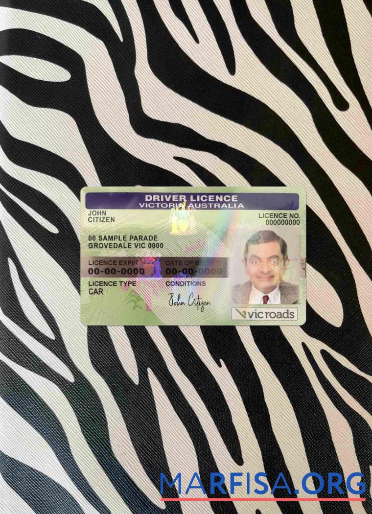 Printable Australia Victoria state DL photolook download for verification